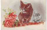 Animaux - Chats - Cats - Chatons - Fleurs - Roses - S363 - Illustrateur Bernex - Bon état Général - Katzen