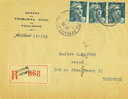 France : Lettre Recommandée 3 X 2F Gandon Toulouse 1945 Marcophilie - Storia Postale