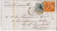 NSW094/ Sydney-London 10 Pence-franking 1867 - Cartas & Documentos