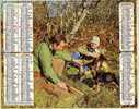 ALMANACH DES  PTT 1977  Le Chien Au Chenil Aboie A Ses Puces,le Chien Qui Chasse Ne Les Sent Pas, Oberthur Dep 36 Indre - Formato Grande : 1971-80