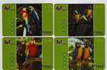 Parrot Bird,China 2002 Set Of 4 Used Phonecards - Pappagalli