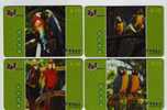 Parrot Bird,China 2002 Set Of 4 Used Phonecards - Loros