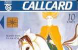 IRELAND  10 U  WOMAN  HORSE ANIMAL  CARTOON  CHIP  READ DESCRIPTION !! - Ireland