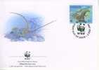 W0735 Langouste Panulirus Penicillatus Kiribati 1998 FDC Premier Jour WWF - Schaaldieren