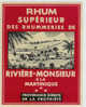 868 / ETIQUETTE DE RHUM  SUPERIEUR DES RHUMMERIES RIVIERE MONSIEUR - Rum