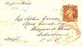 VIC153 / Shipletter 1856 Melbourne-Hobart (7 B) - Cartas & Documentos