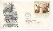 USA FDC Carousel Animals Horse And Deer 1-10-1988 With Art Craft Cachet - 1981-1990