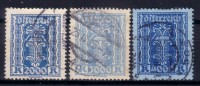 Autriche - Yvert N° 320 - 321 & 322 Oblitérés - TTB - Usati