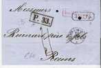 Rl084/  - RUSSLAND / Unfrei Nach Reims 1863 Per Erquelines - Briefe U. Dokumente