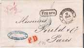 Rl113/  - RUSSLAND -  St. Petersburg, Franco Paris 1866 - Briefe U. Dokumente