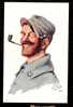 CPA ANCIENNE-  FRANCE- ILLUSTRATEUR : JEAN DROIT- POILU A LA PIPE- 1915-  PORTRAIT GROS PLAN- - Droit