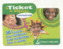 France Telecom Ticket Téléphone International 50 Francs 31/01/2003 1-3-3-3-3-3 - FT Tickets