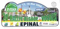 24° RALLYE ALSACE-VOSGES  ++   LAISSEZ PASSER RIVERAIN  ++  16 17 18 MAI 2008 - Autres & Non Classés