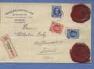 256+257(X2) Op Aangetekende Brief Met Stempel ANVERS Naar ZURICH (Zwitserland) - 1922-1927 Houyoux