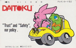 Télécarte JAPON / 330-36279 - ANIMAL - GRENOUILLE & LAPIN En Voiture - FROG & RABBIT In A Car JAPAN Free Phonecard - Conejos