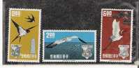 Mtai015/ TAIWAN -  Postunion 1963, 3 Vogelarten (birds) Mi. 485/7 ** MNH - Nuovi