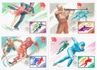 Russia USSR 1984 MC X4 Maximum Cards XIV Winter Olympic Games, Sarajevo Ice Hockey Figure Skating Biathlon - Maximumkaarten