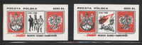 POLAND SOLIDARNOSC 70TH ANNIV OF INDEPENDENCE SET OF 2 RED MS (SOLID0237/0395) - Viñetas Solidarnosc