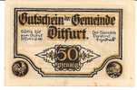 DITFURT  -   ** 50 Pfennig Gutschein Der Gemeinde ** (gültig Bis Zum Aufruf - Ditfurt Den 01 07 1921 - Andere & Zonder Classificatie