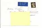 Grande Bretagne: Lettre Par Avion, Timbre Reine Elisabeth, Flamme Postcode (08-1842) - Postmark Collection