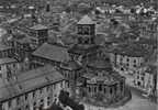 CPSM. EN AVION AU DESSUS DE...ISSOIRE. L'EGLISE DU XII EME COTE ABSIDE. DENTELLEE. - Issoire