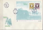 Marke Auf Marke Schiffe Hafen 1. Marken Der Insel Madeira Block 1 Auf FDC 10€ Sheet Bloc Bf Cover Of Portugal - Madeira