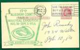 ALLEGHENY COUNTY FAIR & INDUSTRIAL EXPOSITION - VF PITTSBURGH 1956 POSTAL STATIONERY CACHETED CARD - 1941-60