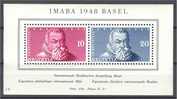 SWITZERLAND, IMABA 1948 NEVER HINGED SPOTS ON GUM IN FRAME - Blocs & Feuillets