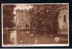 Wells Somerset Postcard Bishops Palace & Moat Swan & Ducks - Ref B161 - Wells