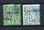 Guadeloupe    :  Yv  17 + 19  (o) - Used Stamps