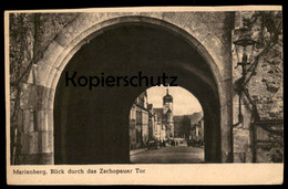 ALTE POSTKARTE MARIENBERG ERZGEBIRGE BLICK DURCH DAS ZSCHOPAUER TOR Gate Porte Cpa Postcard AK Ansichtskarte - Marienberg