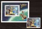 Raumflug Der Space Shuttle 1981 Kongo 809+Block 27 O 3€ Kosmos Rakete Start Hoja M/s Bloc Ss Technic Sheet Bf Congo - Used