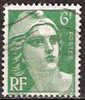 Timbre France Y&T N° 884 (2) Obl.  Mariann De Gandon.  6 F. Vert. Cote 0,70 € - 1945-54 Maríanne De Gandon