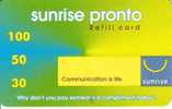 Prepaid Card Sunrise - Communication Is Life - Opérateurs Télécom