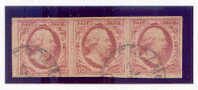 1852 Koning Willem III 10 Cent BRUIN NVPH  2 I Plaat V  Positie 52 - 54 In Strip Van 3 PRACHTSTRIP * CAT WAARDE EURO 400 - Gebruikt