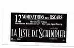PAVE DE PRESSE - FILM LA LISTE DE SCHINDLER DE STEVEN SPIELBERG -  12 NOMINATIONS AUX OSCARS - Autres & Non Classés
