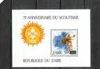 Zaire 1985 OCBn° Bloc 62 *** MNH Scoutisme  Cote 12,00 Euro Surchargé - Nuovi