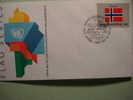 8643 FLAG DRAPEAUX BANDERA   NORWAY NORGE NORUEGA   - FDC SPD   O.N.U   U.N OFFICIAL FIRST DAY COVER AÑO/YEAR 1988 - Enveloppes