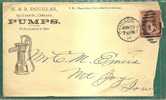 Rare PUMPS Advertisement COVER C/1883´s COVER From CHICAGO To IOWA - Duplex Cancel - Rough Opened - Briefe U. Dokumente