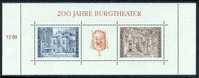 AUSTRIA Mi. 1507-1508 MNH SHEET(2) Burgtheatre - Wien - Blocks & Sheetlets & Panes