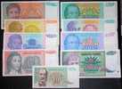 Yugoslavia,Banknote,Paper   Money,Bills,Different,9 Pcs,Inflation,1992.-1994. - Yougoslavie