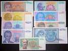 Yugoslavia,Banknote,Paper   Money,Bills,Different,9 Pcs,Inflation,1992.-1994. - Joegoslavië