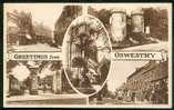 Early Mutiview Postcard Oswestry Shropshire Salop Wynnstay Hotel Church Street The Cross  - Ref B167 - Shropshire