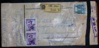 Austria,Letter,Recommended,Label,Additional Stamps,Cover,Oppened,Duty ,Toll - Covers & Documents