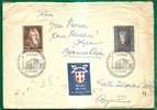 AUSTRIA - 1956 COVER WIEN To BUENOS AIRES - SPECIAL CANCEL And CINDERELLA From WIENER MESSE - Yvert # 857 - 861 - Storia Postale