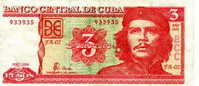 Cuba, Billet De 3 Pesos, Monnaie Pour Les Habitants, Billet Du Che En Bon état - Cuba