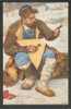 RUSSIA RUSSIAN TYPES, BALALAIKA  PLAYER, BY VLADIMIRSKY, LAPINA IN PARIS EDITION VINTAGE POSTCARD - Music