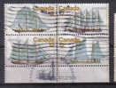 Canada Block Of 4  Stamps Used. Ships - Oblitérés