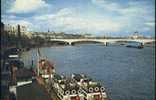 Royaume Uni. View Of The Thames Embankment And Cleopatra´s Needle. Waterloo Bridge. St Paul´s Cathedral. City. - River Thames