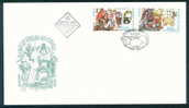 FDC 4342 Bulgaria 1998 / 7 , CEPT EUROPE 98 MUSIC BAGPIPE , BIRDS ; SONGBIRDS ; RED DOLL , WOMAN ; ETHNIC ; FLOWERS - Carnival